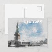 Vrijheidsbeeld VS Vakantie - Manhattan NYC Feestdagenkaart (Voorkant / Achterkant)