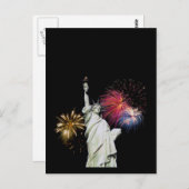 Vrijheidsbeeld - Vuurwerk Achtergrond Briefkaart (Voorkant / Achterkant)