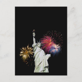 Vrijheidsbeeld - Vuurwerk Achtergrond Briefkaart