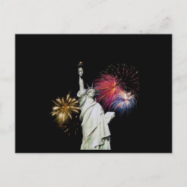 Vrijheidsbeeld - Vuurwerk Achtergrond Briefkaart