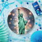 Vrijheidsbeeld Vuurwerk Onafhankelijkheidsdag, Papieren Bordje (Feest)