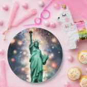 Vrijheidsbeeld Vuurwerk Onafhankelijkheidsdag, Papieren Bordje (Feest)