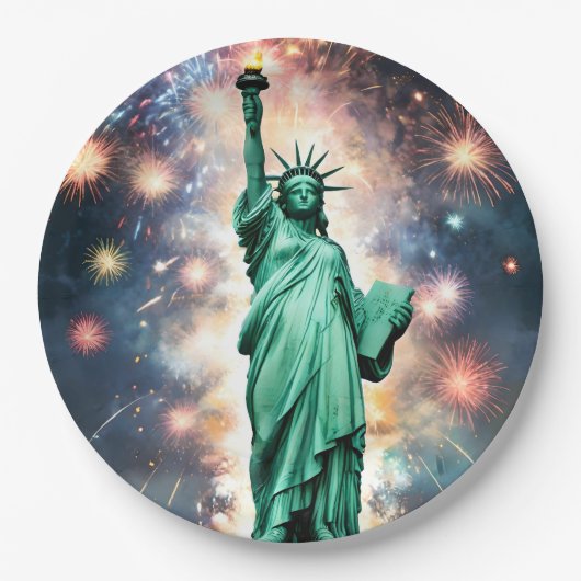 Vrijheidsbeeld Vuurwerk Onafhankelijkheidsdag, Papieren Bordje (Voorkant)