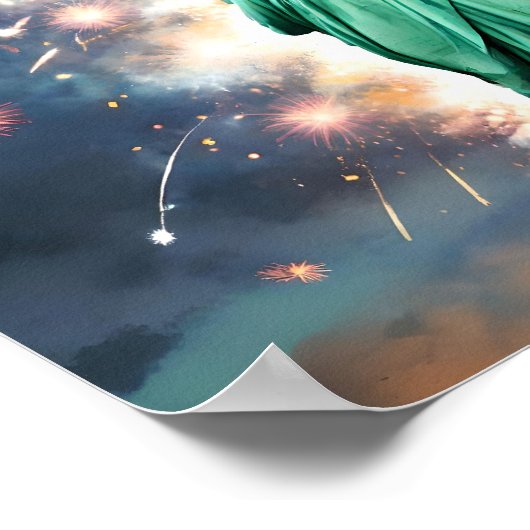 Vrijheidsbeeld Vuurwerk Onafhankelijkheidsdag, Poster (Hoek)