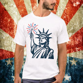 Vrijheidsbeeld Vuurwerk Patriottisch T-shirt