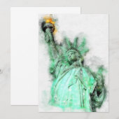 Vrijheidsbeeld Waterverf Close-up Portret Bedankkaart (Voorkant / Achterkant)
