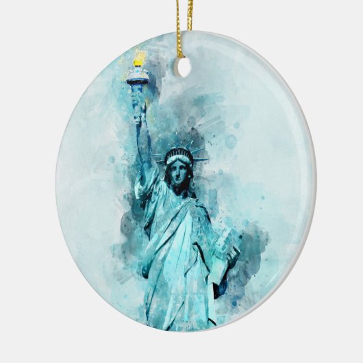 Vrijheidsbeeld Waterverf Keramisch Ornament (Links)