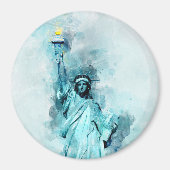 Vrijheidsbeeld Waterverf Magneet (Voorkant)