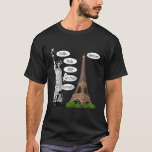 Vrijheidsbeeld we zijn allemaal immigranten Eiffel T-shirt