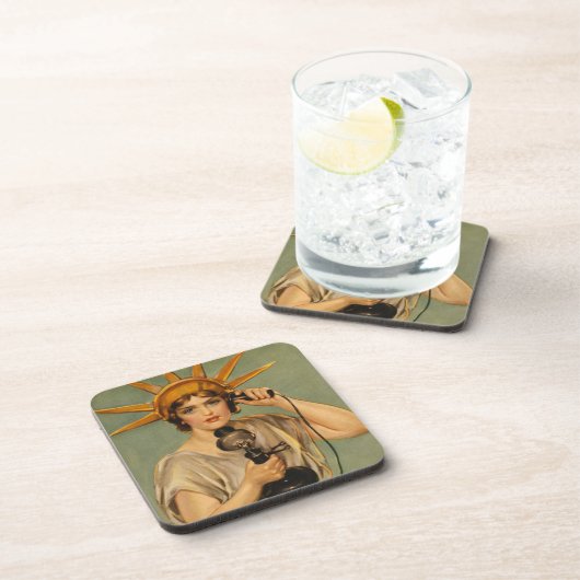 Vrijheidsbeeld, WWI-patriottische oorlog en oorlo Bier Onderzetter (Rechterzijde)