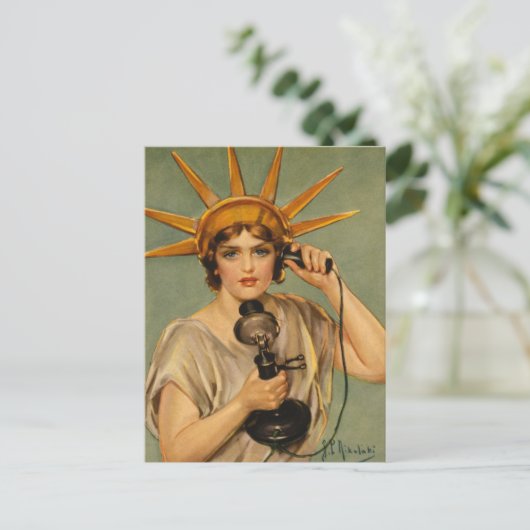  Vrijheidsbeeld, WWI-patriottische oorlog en oorlo Briefkaart (Staand voorkant)