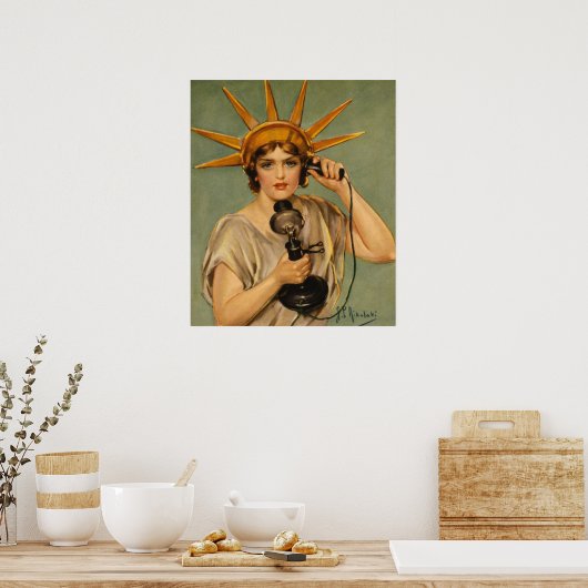 Vrijheidsbeeld, WWI-patriottische oorlog en oorlo Poster (Keuken)