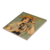 Vrijheidsbeeld, WWI-patriottische oorlog en oorlo Tegeltje (Zijkant)