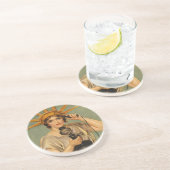  Vrijheidsbeeld, WWI-patriottische oorlog en oorlo Zandsteen Onderzetter (Zijkant)