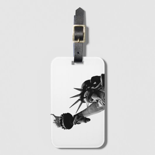 Vrijheidsbeeld zwart en wit bagagelabel (Voorkant (verticaal))