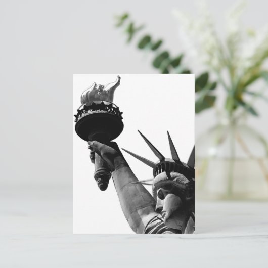 Vrijheidsbeeld zwart en wit briefkaart (Staand voorkant)