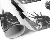 Vrijheidsbeeld zwart en wit cadeaupapier (Rol Hoek)