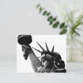 Vrijheidsbeeld zwart en wit feestdagenkaart (Staand voorkant)