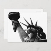 Vrijheidsbeeld zwart en wit feestdagenkaart (Voorkant / Achterkant)