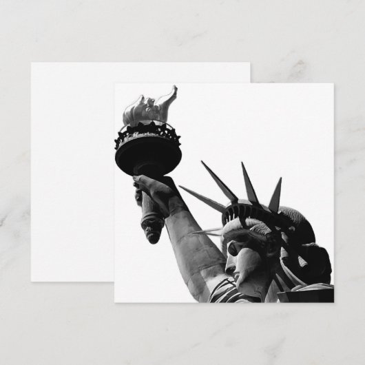 Vrijheidsbeeld zwart en wit feestdagenkaart (Voorkant / Achterkant)