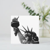 Vrijheidsbeeld zwart en wit feestdagenkaart (Staand voorkant)