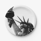 Vrijheidsbeeld zwart en wit papieren bordje (Voorkant)