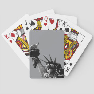 Vrijheidsbeeld zwart en wit pokerkaarten