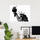 Vrijheidsbeeld zwart en wit poster (Thuiskantoor)