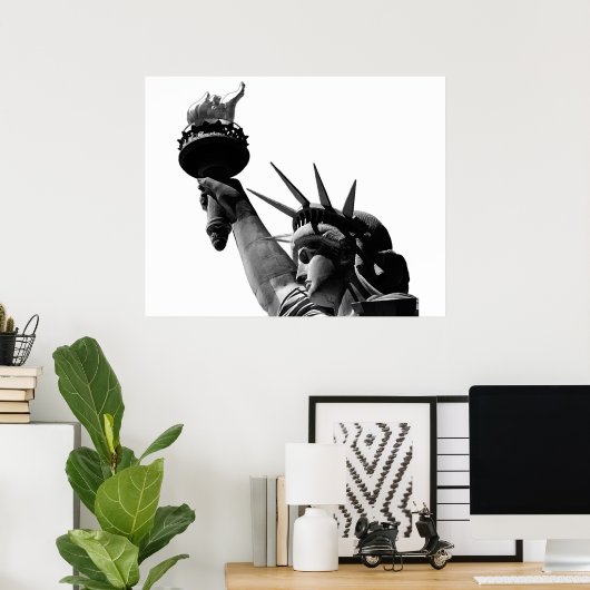Vrijheidsbeeld zwart en wit poster (Thuiskantoor)
