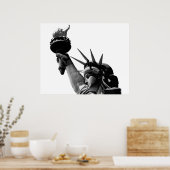 Vrijheidsbeeld zwart en wit poster (Keuken)