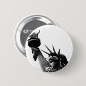 Vrijheidsbeeld zwart en wit ronde button 5,7 cm (Voorkant /achterkant)