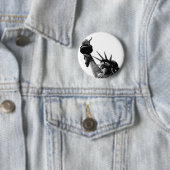 Vrijheidsbeeld zwart en wit ronde button 5,7 cm (In situ)