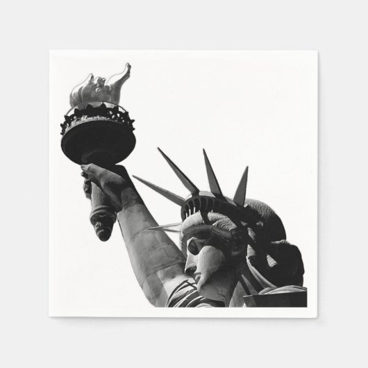 Vrijheidsbeeld zwart en wit servet (Voorkant)