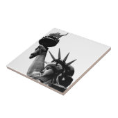 Vrijheidsbeeld zwart en wit tegeltje (Zijkant)