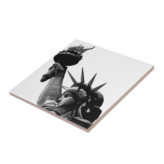 Vrijheidsbeeld zwart en wit tegeltje (Zijkant)