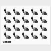 Vrijheidsbeeld zwart en wit vierkante sticker (Vel)