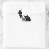 Vrijheidsbeeld zwart en wit vierkante sticker (Tas)