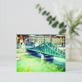 Vrijheidsbrug -Boedapest - schilderij Briefkaart (Staand voorkant)