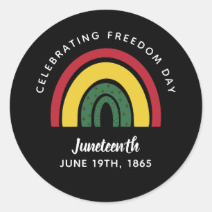 Vrijheidsdag vieren Juneteenth 1865 Regenboog Ronde Sticker