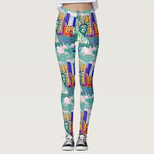 Vrijheidsdame Pop Art Leggings (Voorkant)