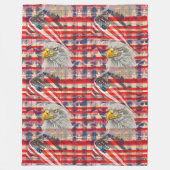 Vrijheidsdeken Adelaar en Vlag voor Onafhankelijkh Fleece Deken (Voorkant)