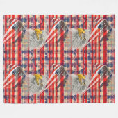 Vrijheidsdeken Adelaar en Vlag voor Onafhankelijkh Fleece Deken (Voorkant (Horizontaal))