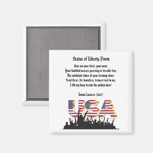 Vrijheidsgedicht, een natie van immigranten magneet (Voorkant / Achterkant)