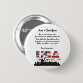 Vrijheidsgedicht, een natie van immigranten ronde button 5,7 cm (Voorkant /achterkant)