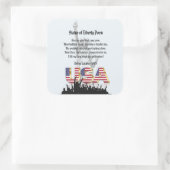 Vrijheidsgedicht, een natie van immigranten vierkante sticker (Tas)