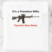 vrijheidsgeweer rechthoekige sticker (Tas)