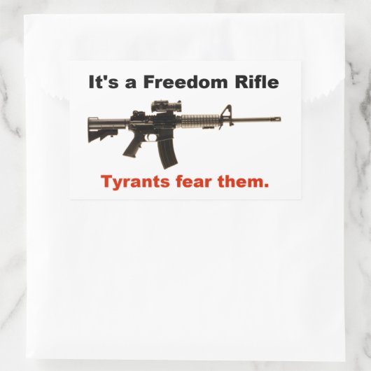 vrijheidsgeweer rechthoekige sticker (Tas)
