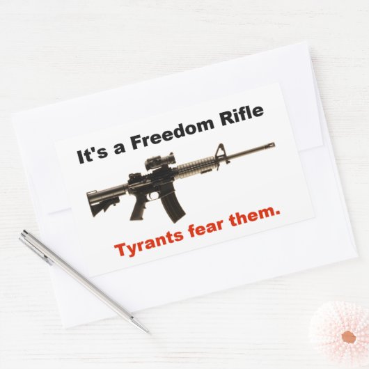 vrijheidsgeweer rechthoekige sticker (Envelop)