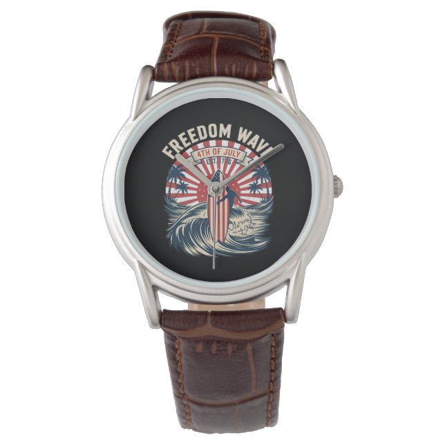 Vrijheidsgolf 4 juli horloge (Voorkant)