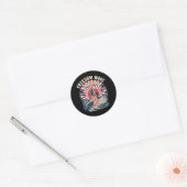 Vrijheidsgolf 4 juli ronde sticker (Envelop)